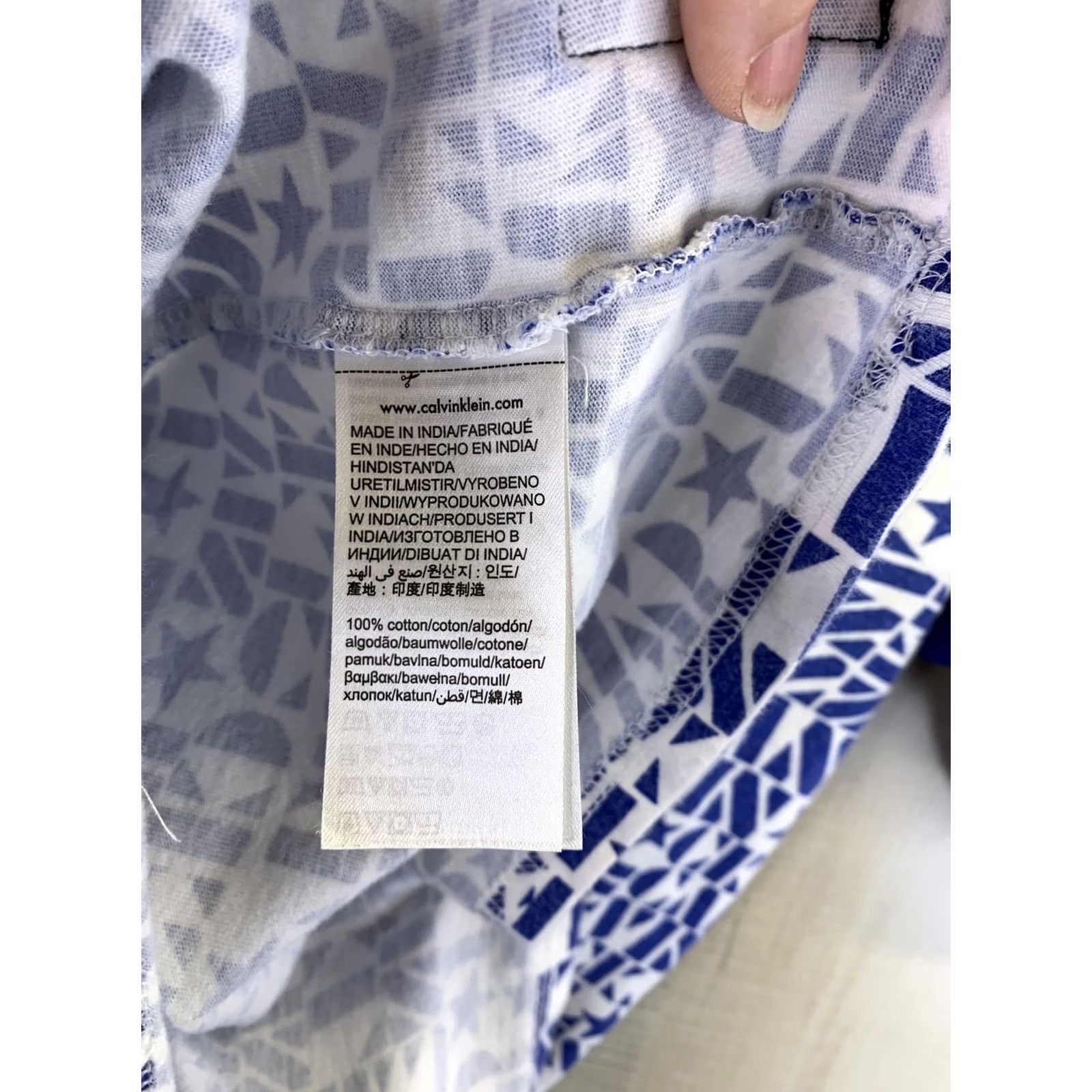 Calvin Klein Calvin Klein Mens Shirt-5964 Blue/White Logo Short Sleeve T-Shirt L-Blue/White Logo Print Shirt Mens Size L Size US L / EU 52-54 / 3 - 6 Thumbnail