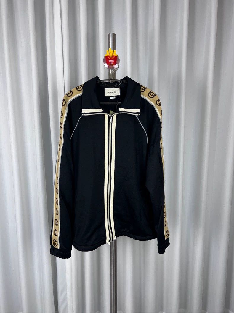 Gucci 3m reflective side sleeve logo striped casual black l