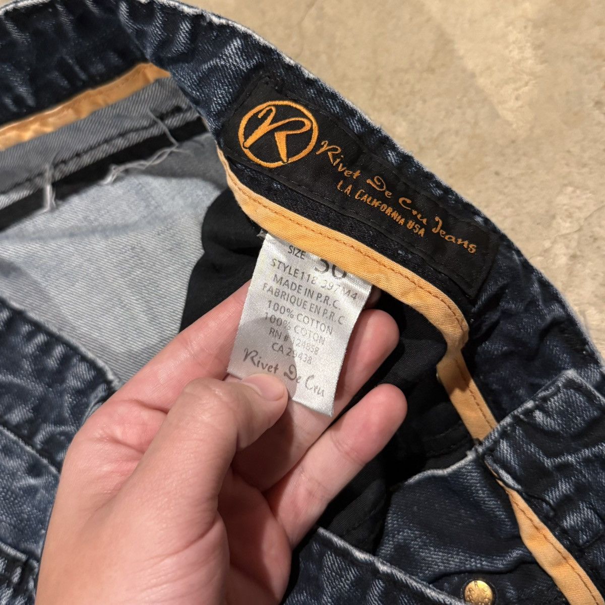Vintage Vtg 2000s Faded Distressed Indigo Baggy Jeans ERD Grunge Y2K Size US 36 / EU 52 - 8 Thumbnail