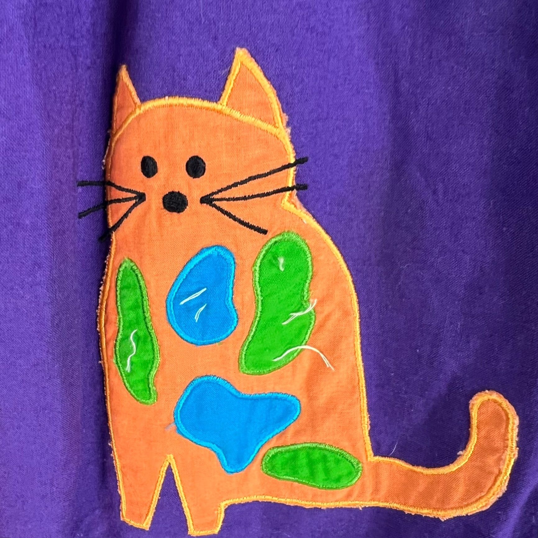 Vintage VINTAGE Darling Maxi Dress Women S Purple Embroidered Cats Applique 80s A-Line Size M / US 6-8 / IT 42-44 - 4 Thumbnail