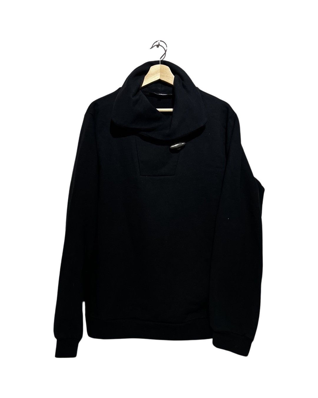 image of Jil Sander x Raf Simons Autumn - Winter 2006 2007 Shawl Sweater in Black, Men's (Size Large)