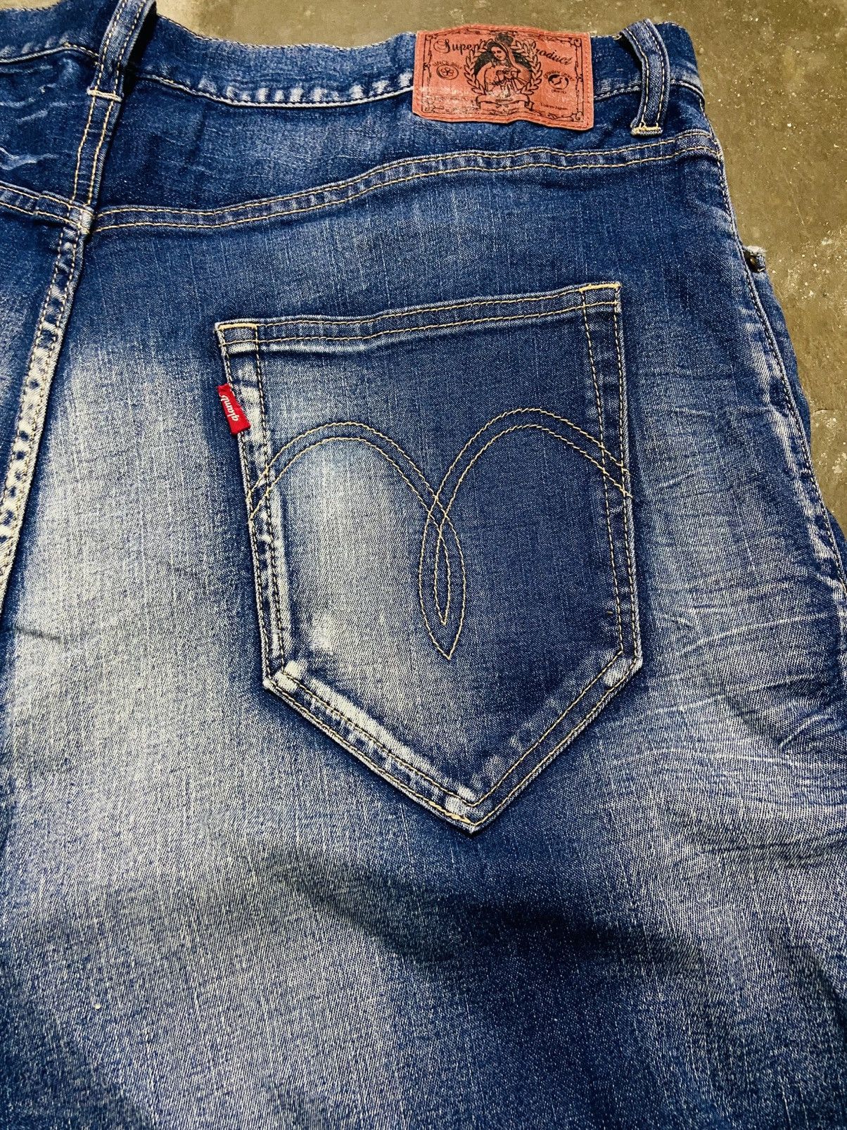 Japanese Brand Glamb Drop Crotch Distressed Denim Jeans Size US 38 / EU 54 - 15 Thumbnail