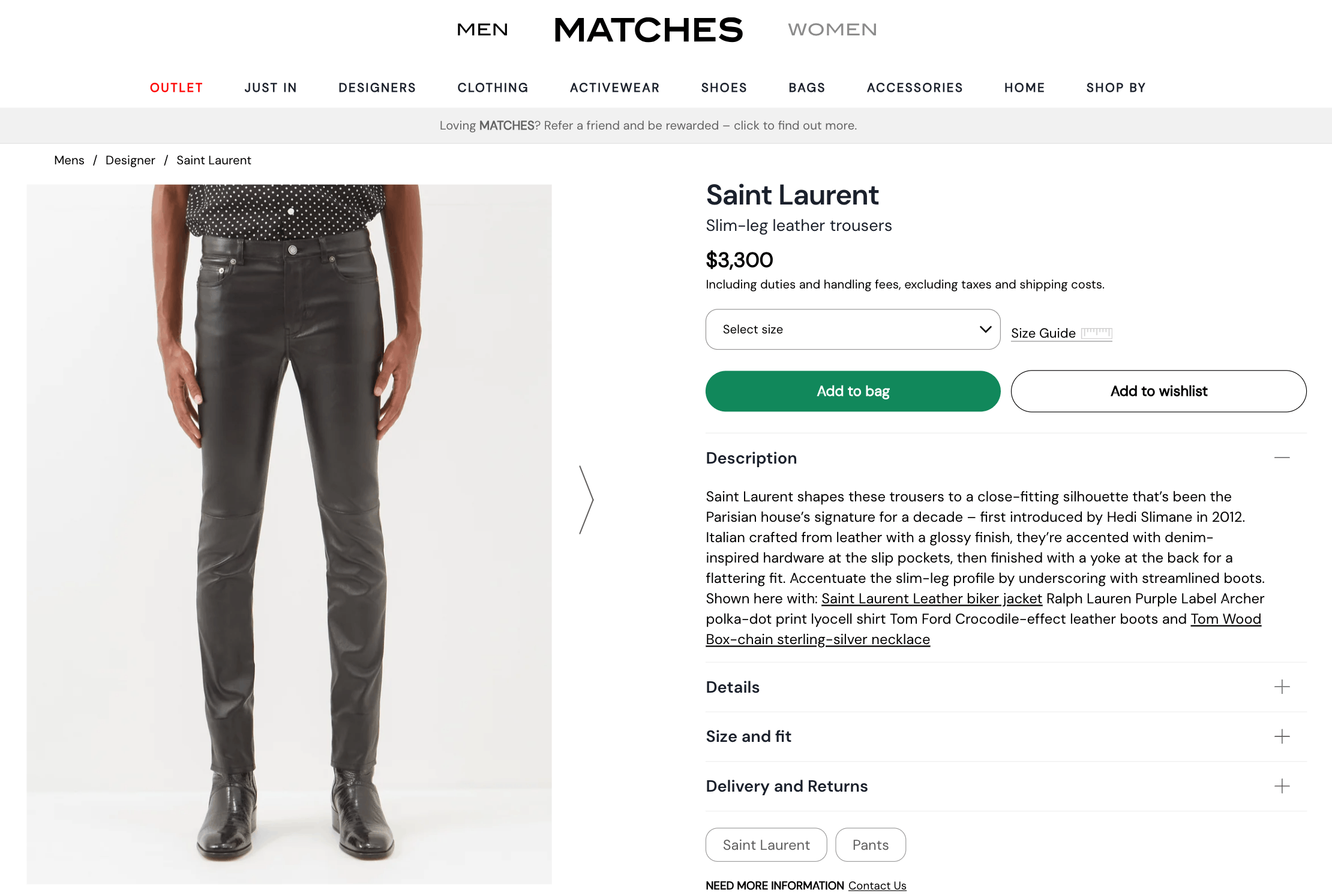 Saint Laurent Paris Saint Laurent Knee Ripped Leather Pants Size US 30 / EU 46 - 2 Thumbnail