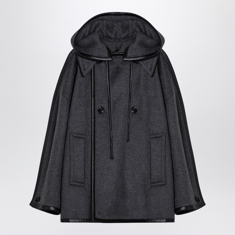 o1d2blof0824 Short Double-breasted Wool Coat in Grey