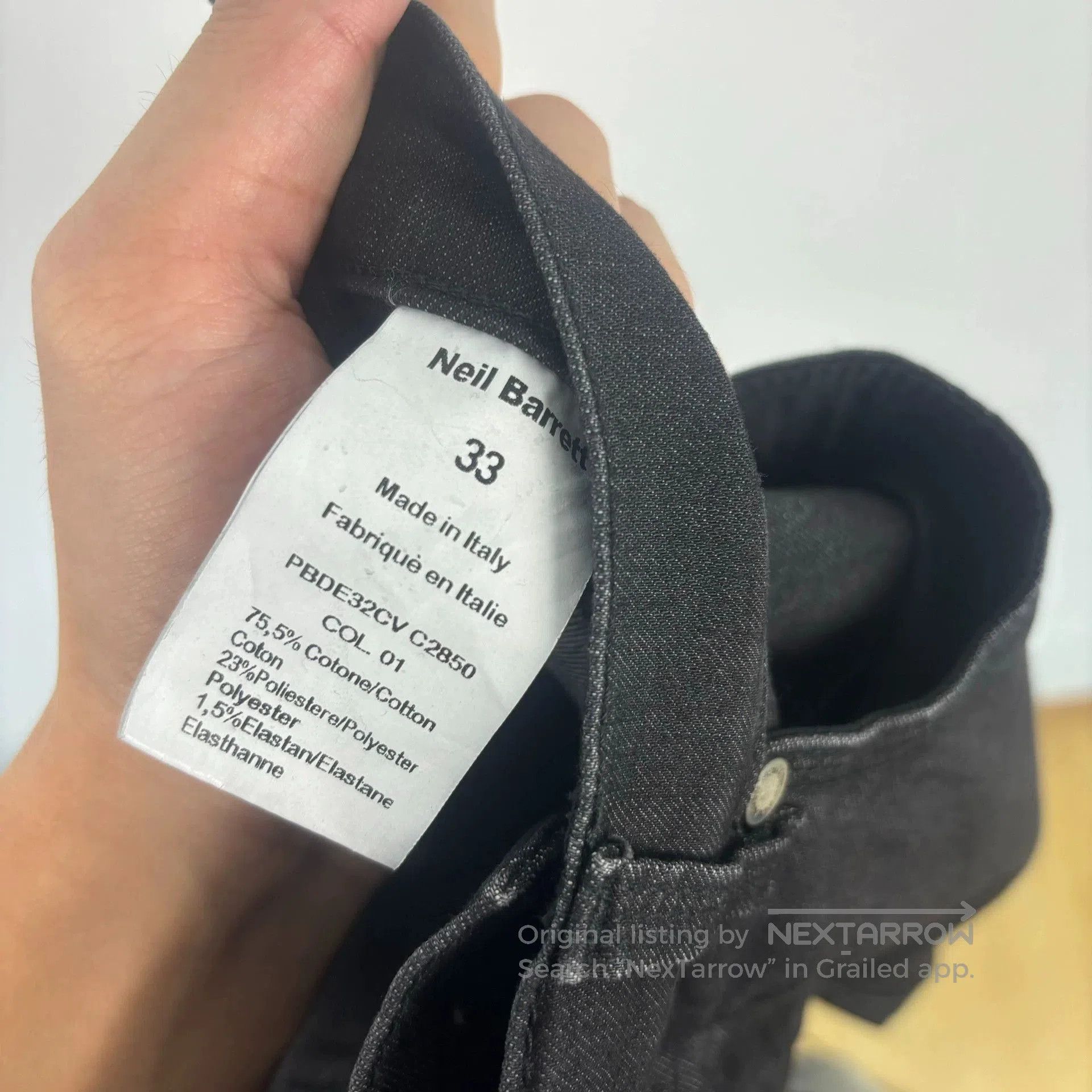 Neil Barrett black denim motorcycle panel jeans size 33. Size US 33 - 6 Thumbnail