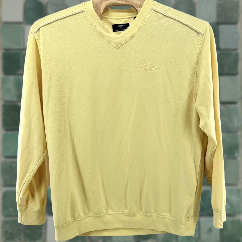 Callaway VINTAGE Callaway Golf Sweatshirt Mens 2XL Yellow Pullover V Neck Embroidered Logo Short Description? Size US XXL / EU 58 / 5 - 1 Thumbnail