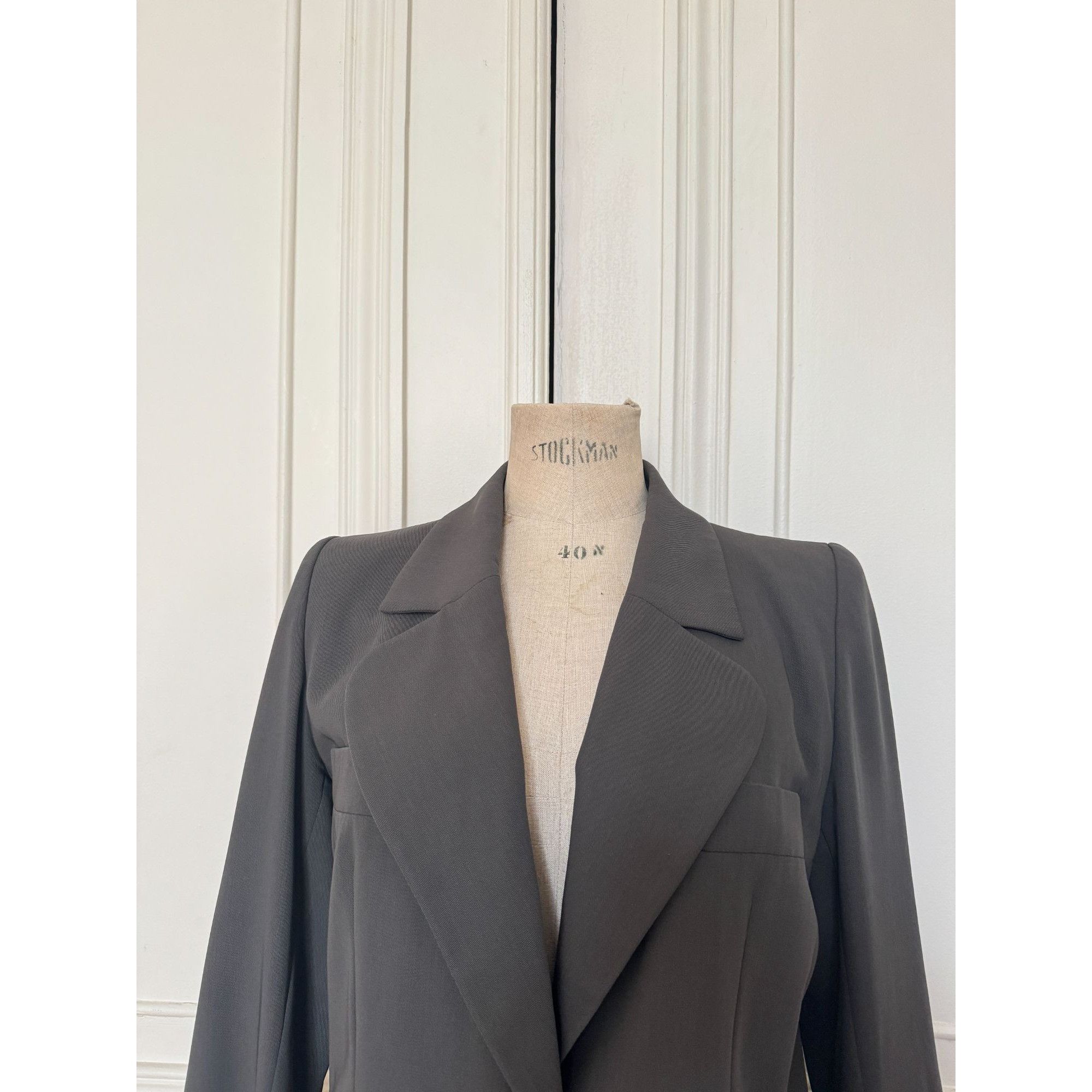 Yves Saint Laurent Tailored Grey Wool Blazer Jacket Size M / US 6-8 / IT 42-44 - 2 Thumbnail