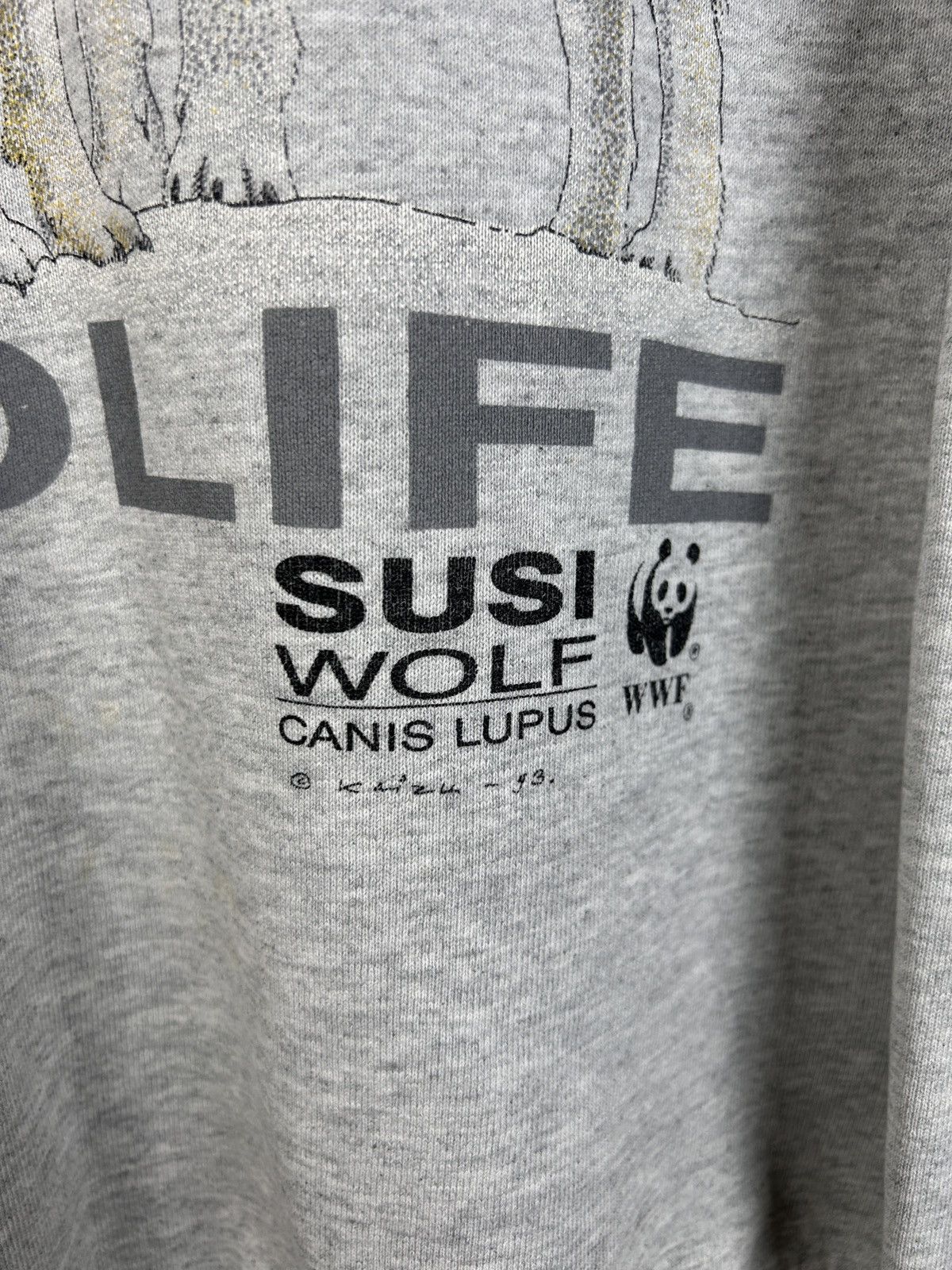 Vintage 90s Vintage Save The Wildlife WWF Wolf Pack Sweat Crewneck Size US L / EU 52-54 / 3 - 3 Thumbnail