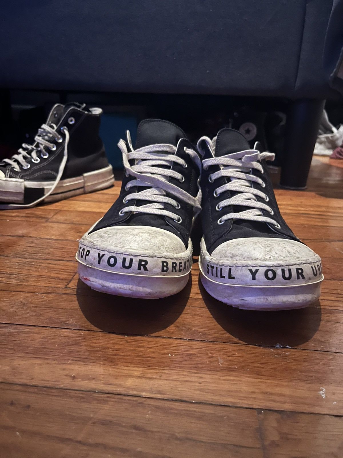 Rick Owens Rick Owen Ramones low top “Stop Your Breath” Size US 8.5 / EU 41-42 - 2 Thumbnail