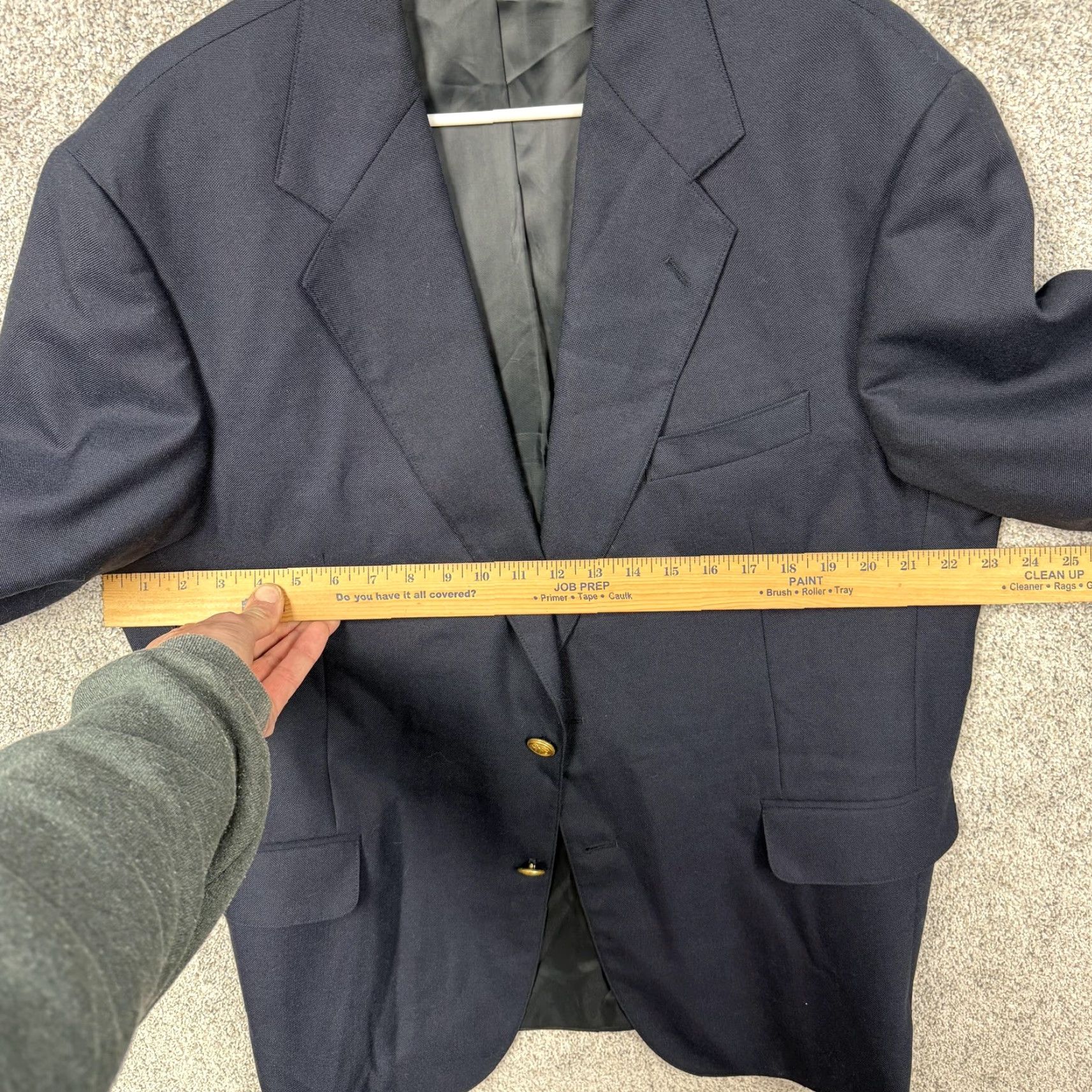 Vintage South Oak Mens Blazer 44R Blue Wool Blend Gold Buttons Jacket Coat Size 44R - 4 Thumbnail