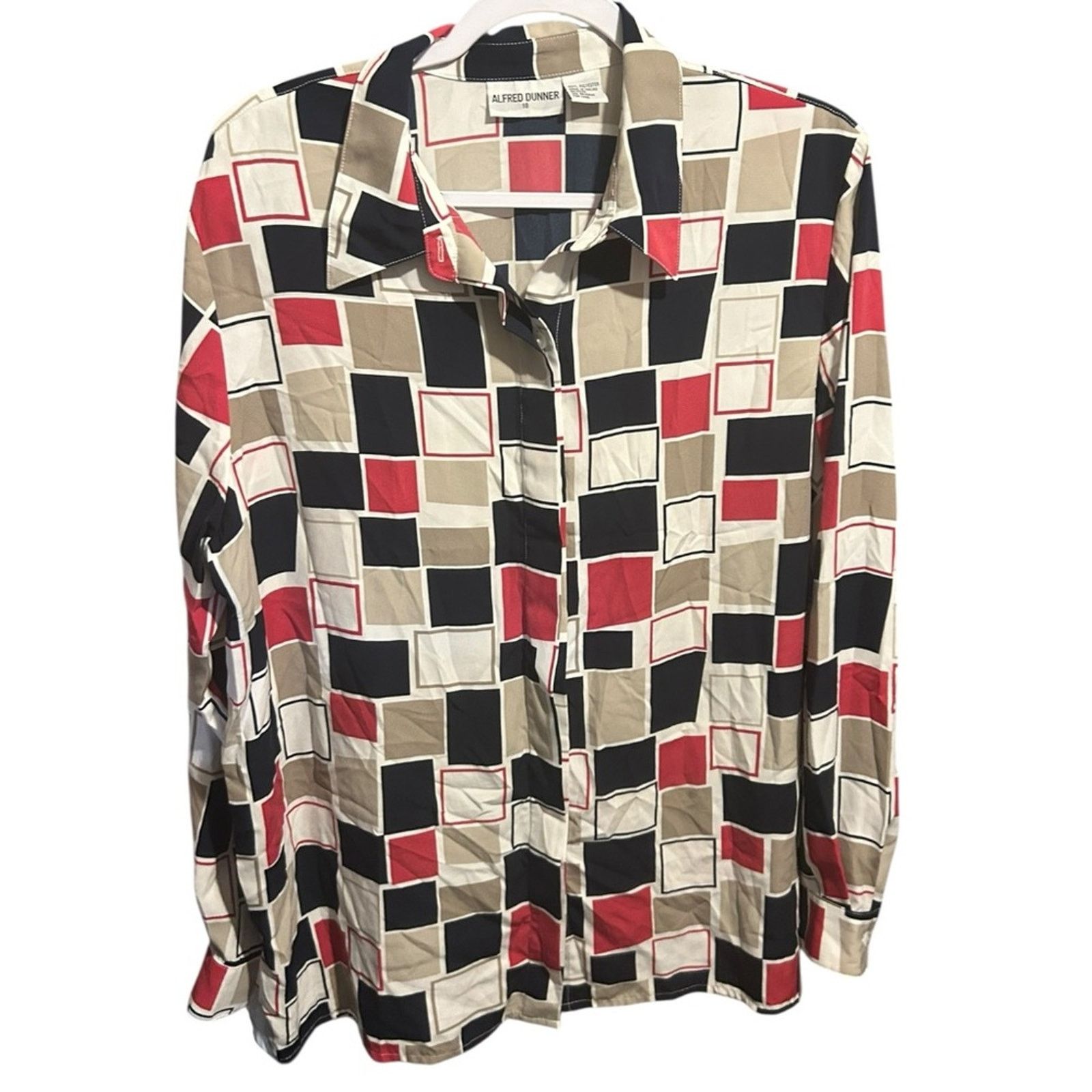 Other Alfred Dunner Black and White Boxy Button Down Shirt Size 18 Size XXL / US 16-18 / IT 52-54 - 1 Thumbnail