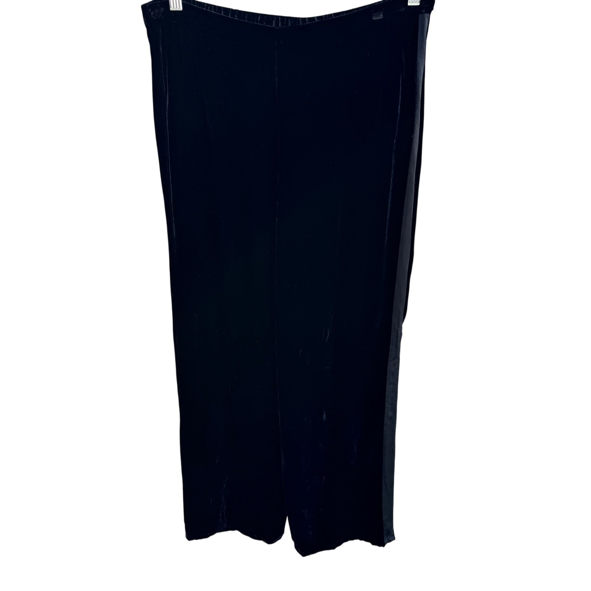 Bloomingdale's Bloomingdales Vintage Womens Black Velvet Wide-Leg Tuxedo St Size 36" / US 14 / IT 50 - 1 Thumbnail