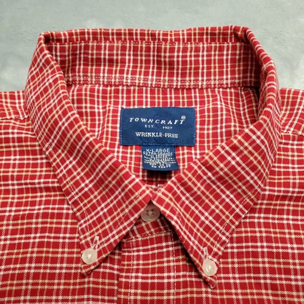 Vintage VINTAGE Towncraft Shirt Mens XL Red Plaid Wrinkle Free Grandpa Retro 80s 90s Dad Size US XL / EU 56 / 4 - 4 Thumbnail