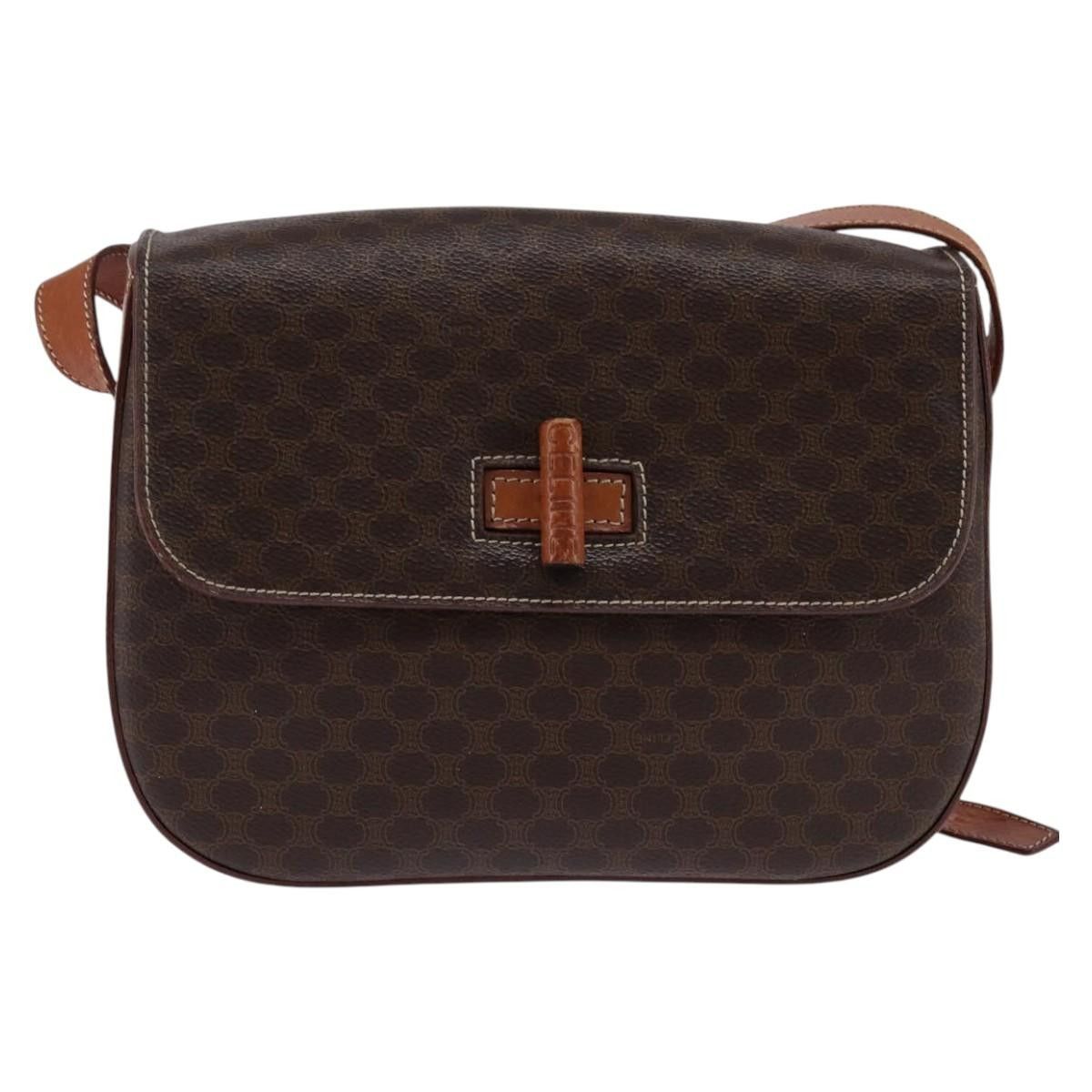 Celine CELINE Macadam Canvas Shoulder Bag Pvc Leather Brown Gold Size ONE SIZE - 2 Thumbnail