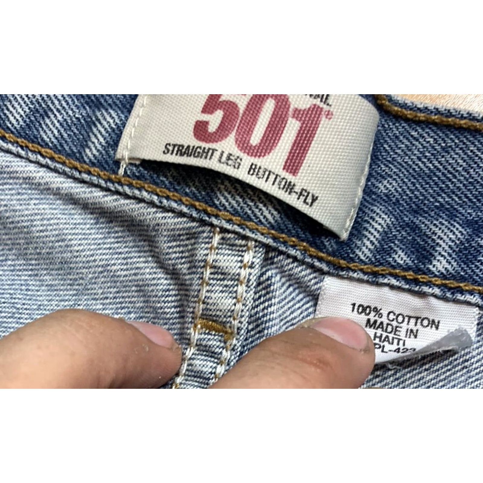 Levi's Levi's 501 Distressed Blue Jeans Mens Straight Leg Size 36 X 30 Size US 36 / EU 52 - 4 Thumbnail