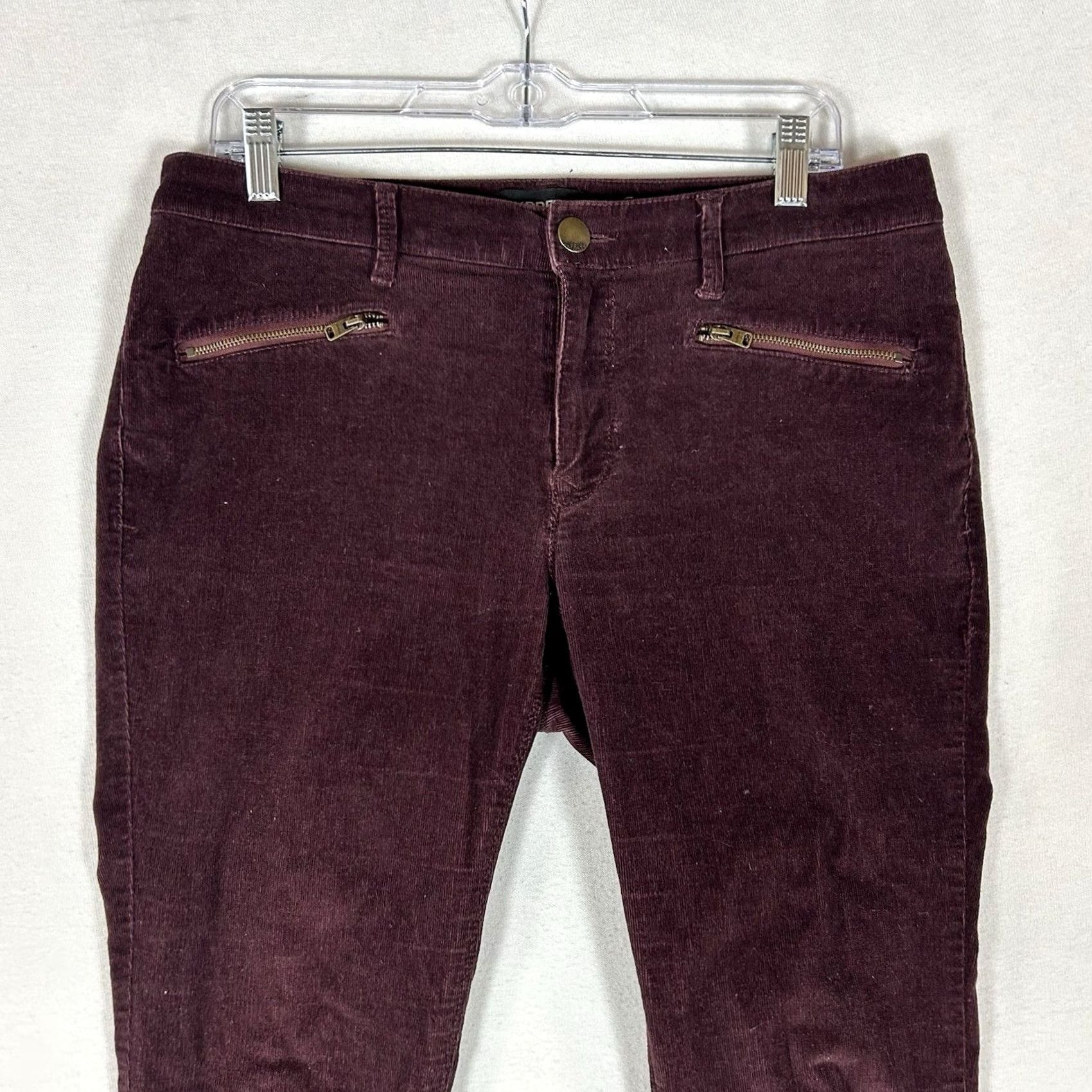Express Express Corduroy Mid Rise Legging Pants Womens 10 Regular Maroon Dark Red Casual Size 32" / US 10 / IT 46 - 2 Thumbnail