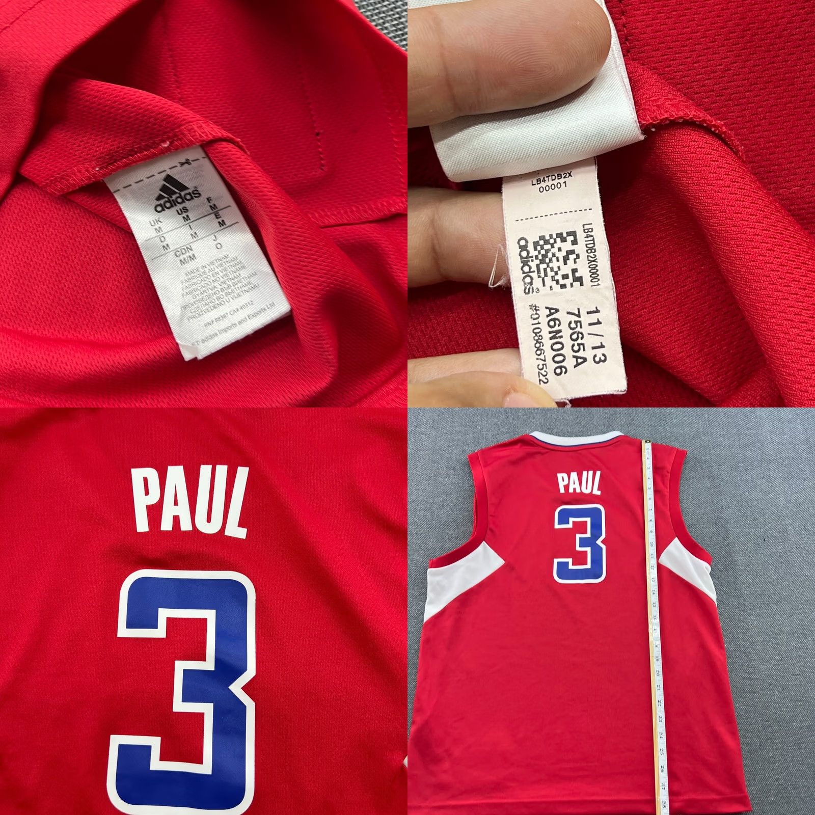 Adidas adidas LA Clippers Chris Paul 2013 Basketball Jersey Tank Mens Medium Red Polyester Athletic Moisture Wicking Sports Size US M / EU 48-50 / 2 - 8 Thumbnail