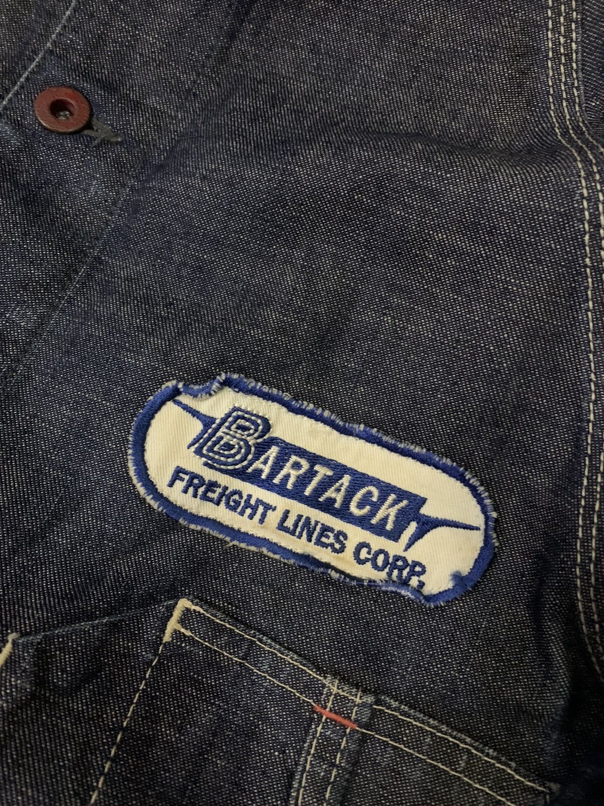 Vintage 💥Vintage 90s Bartack Denim Chore Jacket Size US L / EU 52-54 / 3 - 9 Thumbnail