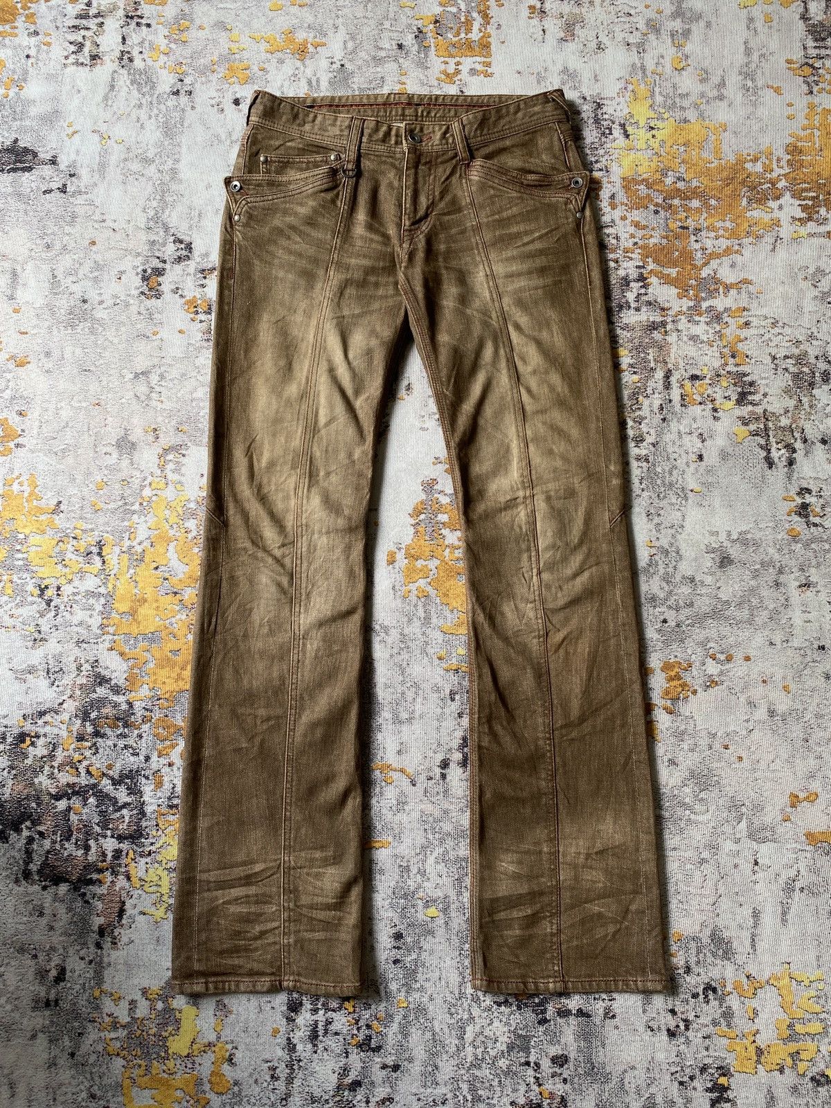 Japanese Brand Nicole Club For Men NCFM Faded Brown Design Denim Size US 32 / EU 48 - 1 Thumbnail