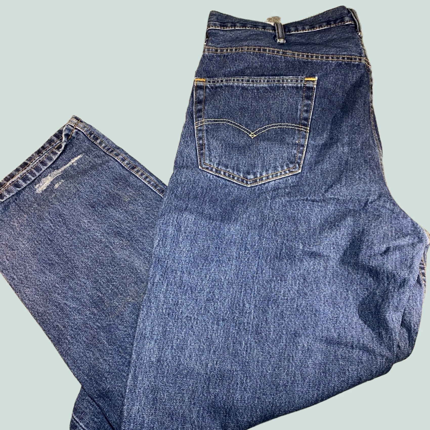 Levi's Levi's 550 Relaxed Fit Straight Leg Jeans Mens 42X32 Blue Denim 5-Pocket Belt Loops Wool? Size US 42 / EU 58 - 1 Thumbnail