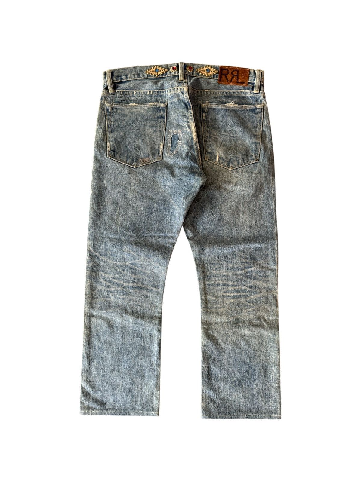 Ralph Lauren 2006 RRL 1/1 Moonshine Wash Lapidary Gemstone Selvedge Denim Size US 35 - 1 Thumbnail