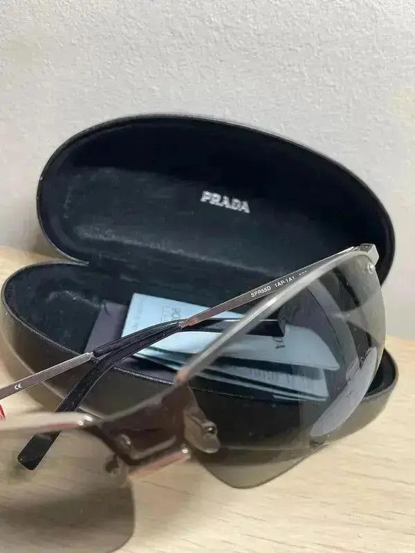 Prada × Vintage PRADA Sunglasses Rimless Sport Metal Frame Shield Mask MA141 Size ONE SIZE - 4 Thumbnail