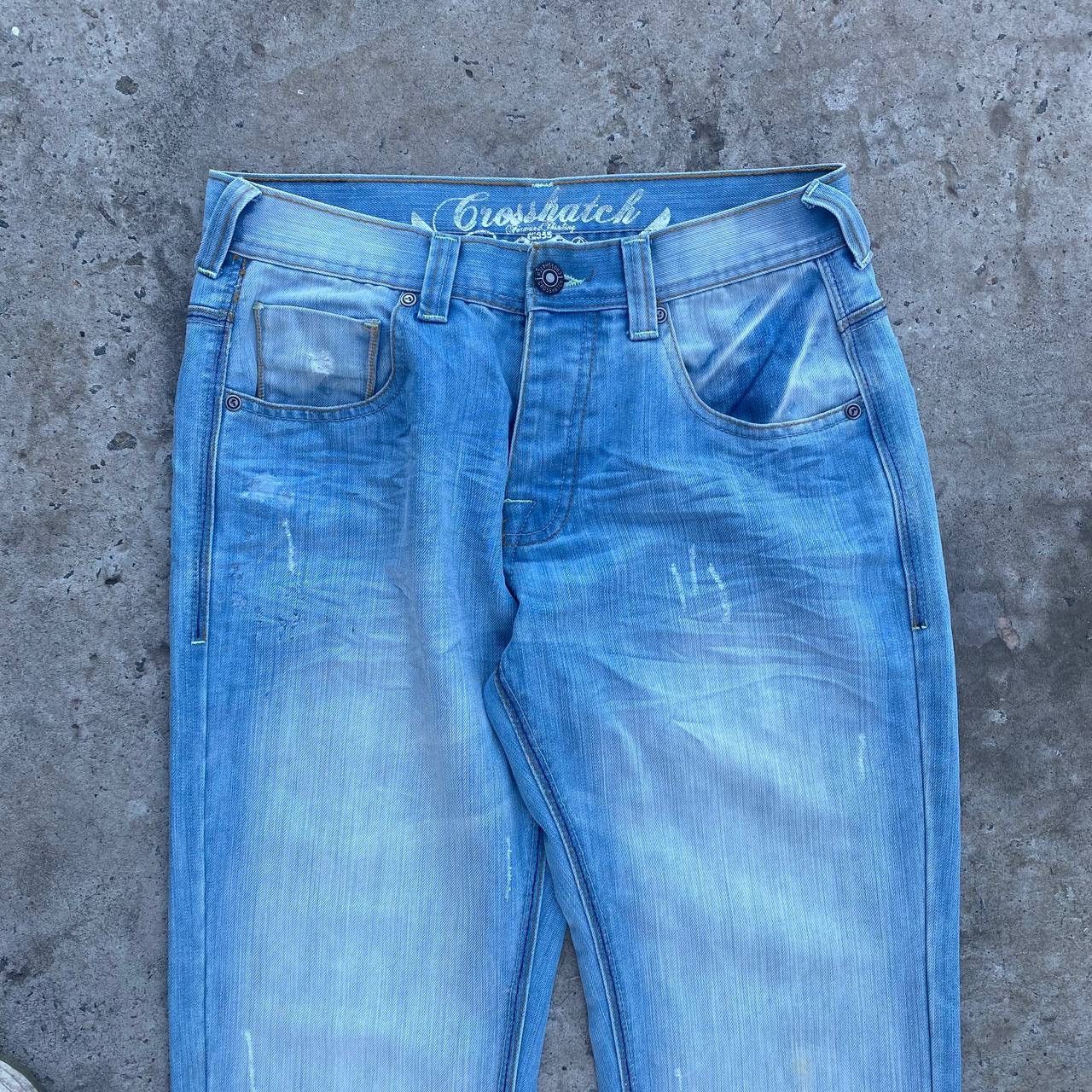 If Six Was Nine Vintage Japan Crosshatch Jeans Crazy W32xL34 Y2K 00s USA Size US 32 / EU 48 - 5 Thumbnail