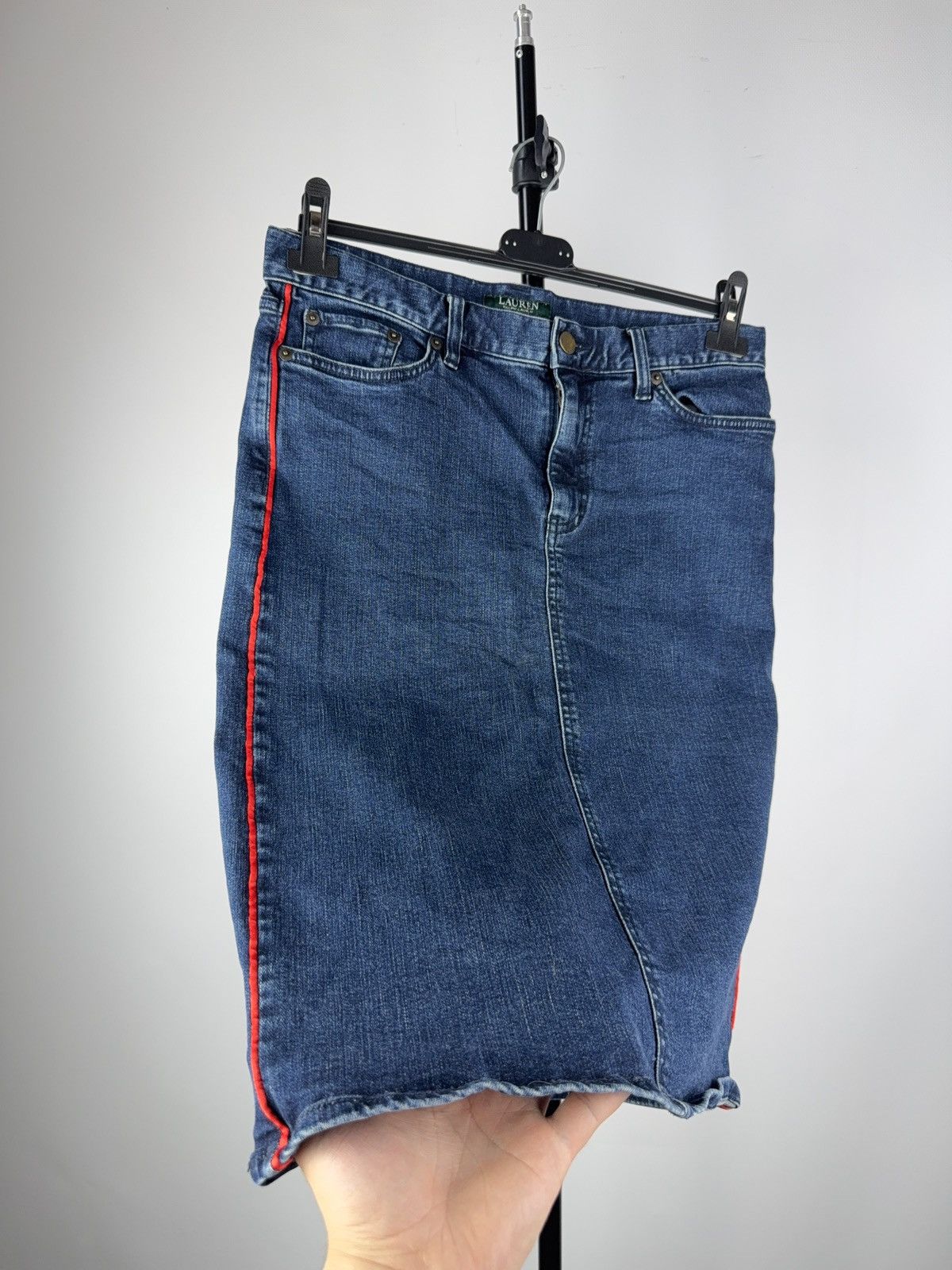 Polo Ralph Lauren Vintage 00s Luxury Polo Ralph Lauren Midi Skirt Retro Y2K Size 31" - 3 Thumbnail