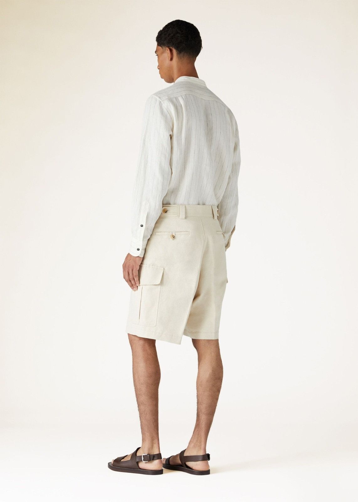 Loro Piana o1srvl11e0325 FAO0352 Collarless Shirt in White Size US L / EU 52-54 / 3 - 7 Thumbnail