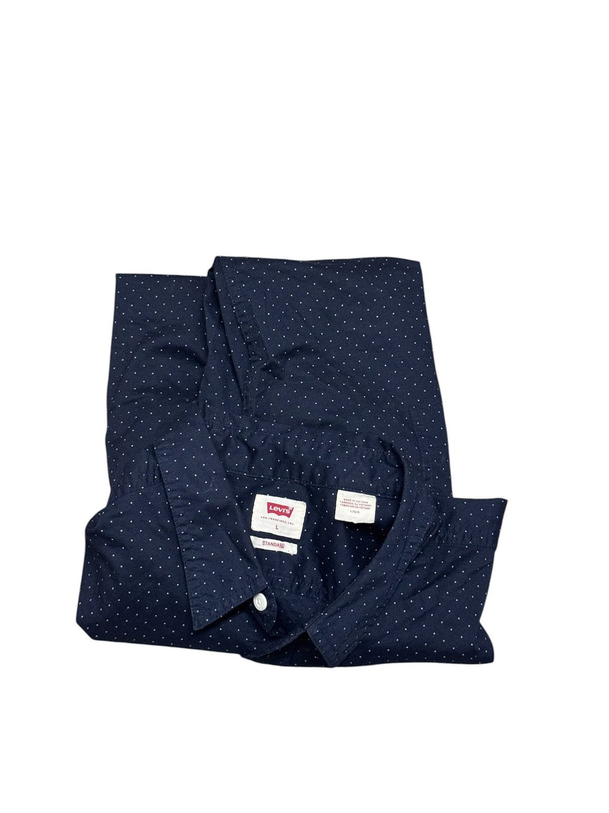 Levi's Levi's Shirt MenLarge Blue Pocket ButtonDownDots ShortSleeve Size US L / EU 52-54 / 3 - 7 Thumbnail