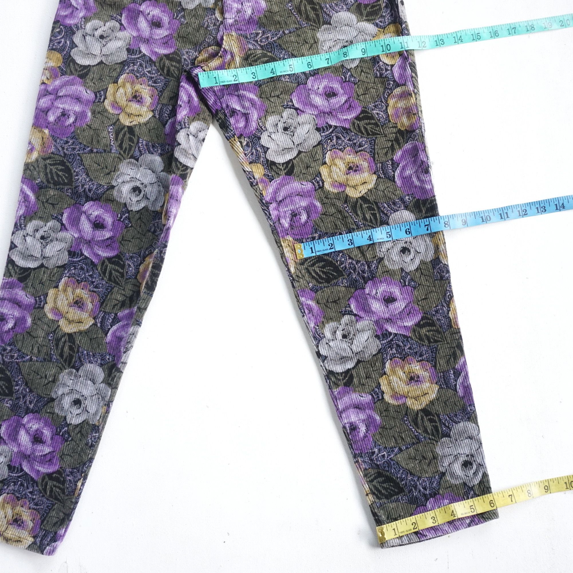 Japanese Brand JUSTY RAYRA Full Printed Floral Corduroy Size 26" / US 2 / IT 38 - 12 Thumbnail