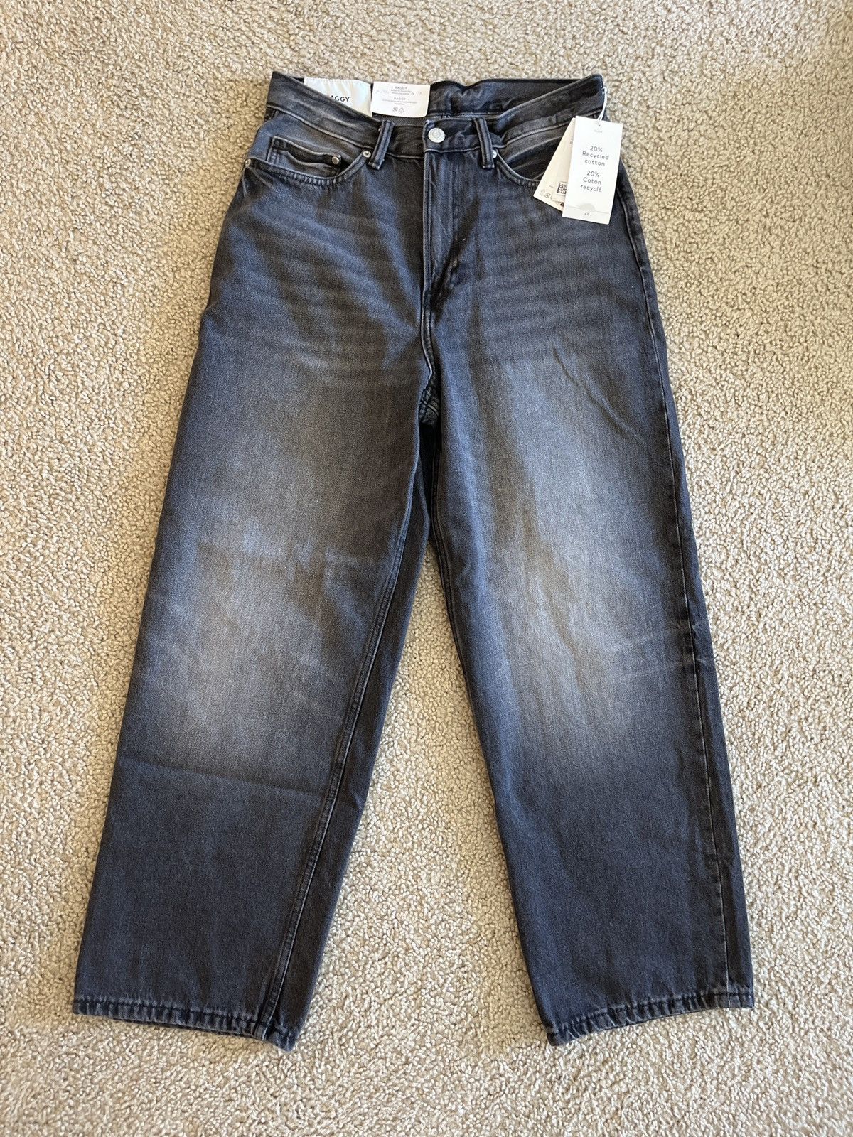 Baggy  Washed Black Jeans Bottoms