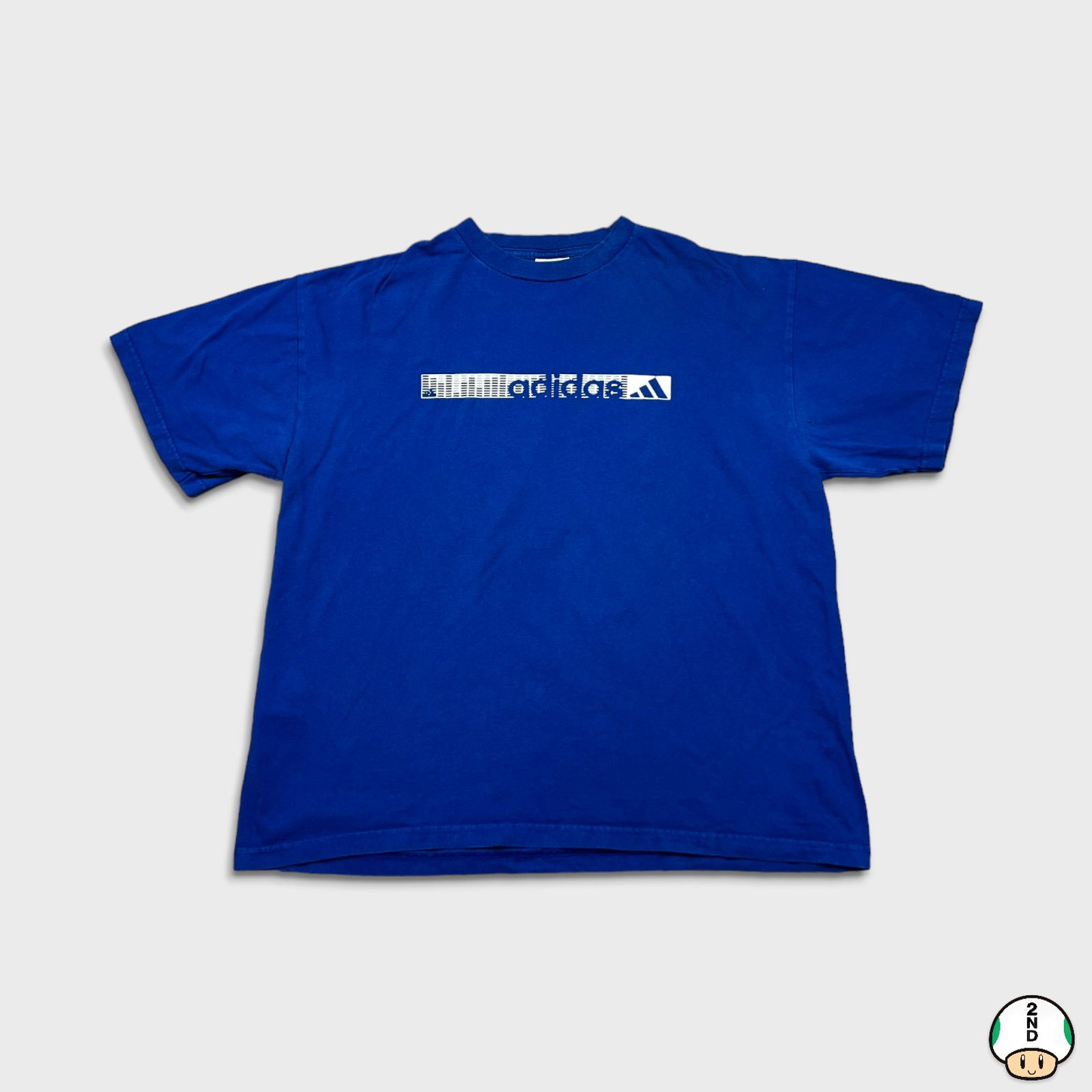Adidas × Vintage VTG 90s Adidas T Shirt XL Box Logo 3 Stripe Short Sleeve Tee Size US XL / EU 56 / 4 - 1 Thumbnail