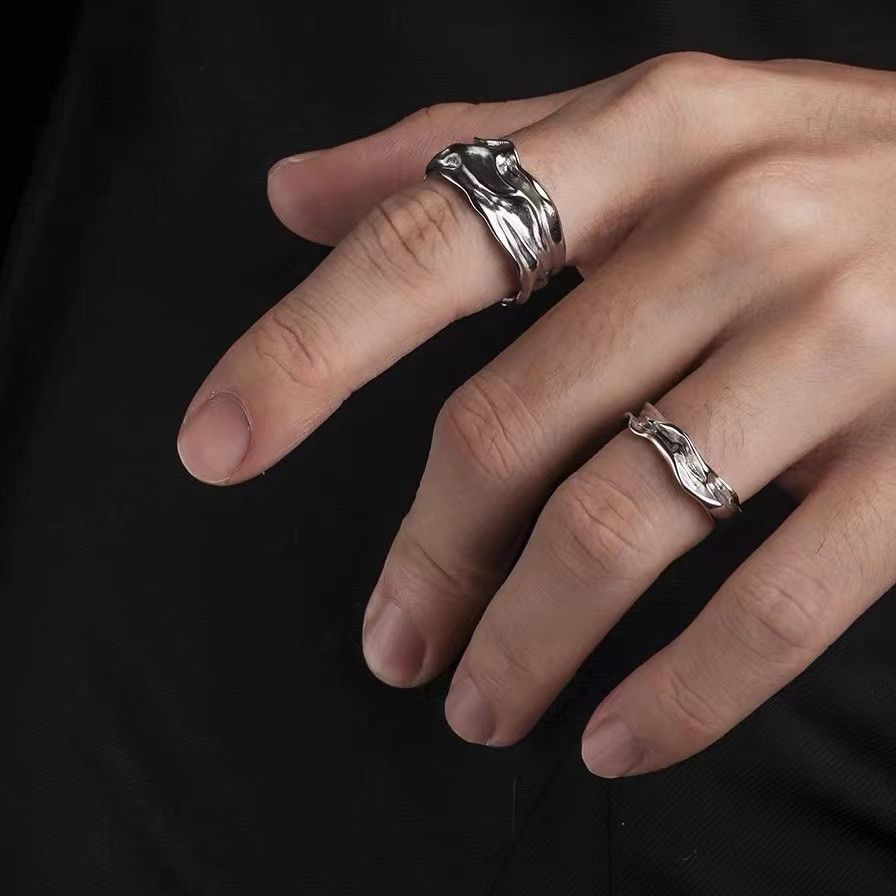 Jewelry Punk Jewelry Rings Open Size Chrome Ring (Size 7-13) Size ONE SIZE - 4 Thumbnail