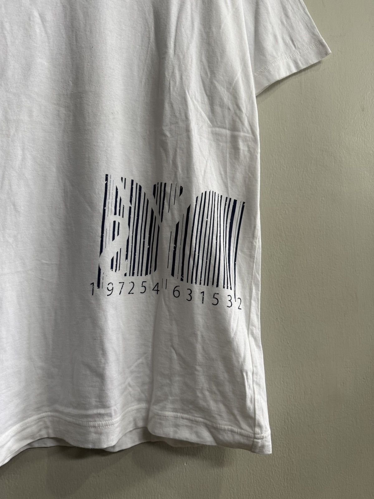 Yohji Yamamoto YOHJI YAMAMOTO BARCODE MOTIF WHITE T SHIRT Size US M / EU 48-50 / 2 - 3 Thumbnail