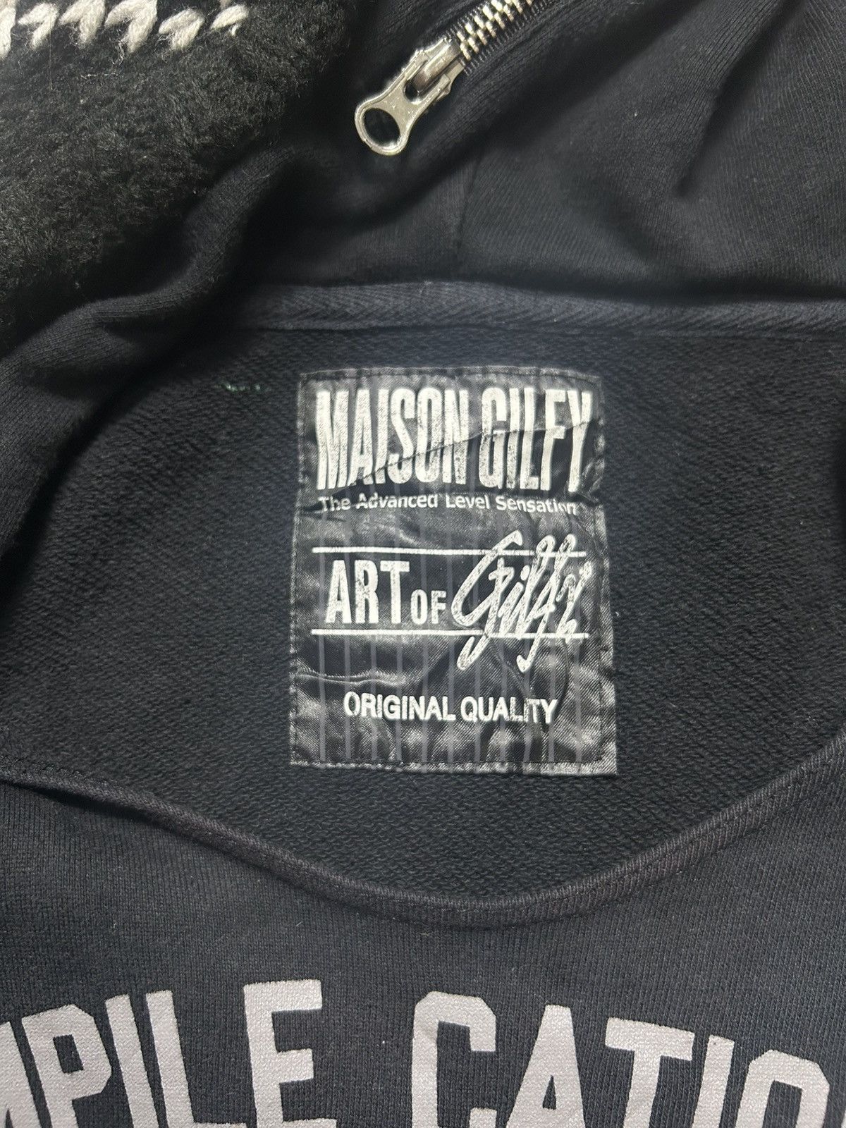 Japanese Brand 2000s Maison Gilfy - Vkei Style Black Double Hoodie Size S / US 4 / IT 40 - 5 Thumbnail