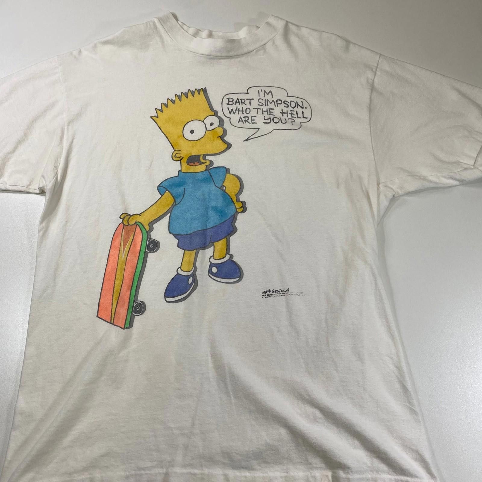 Hanes Vintage 1990 Bart Simpson "Who Are You?" T-Shirt Size L Size US XL / EU 56 / 4 - 1 Thumbnail