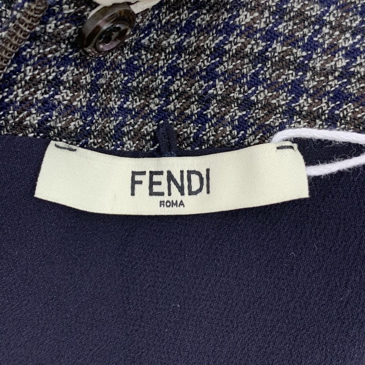 Fendi Fendi Houndstooth Lapel Short Sleeve Pleated Dress K26WX Size M / US 6-8 / IT 42-44 - 6 Thumbnail