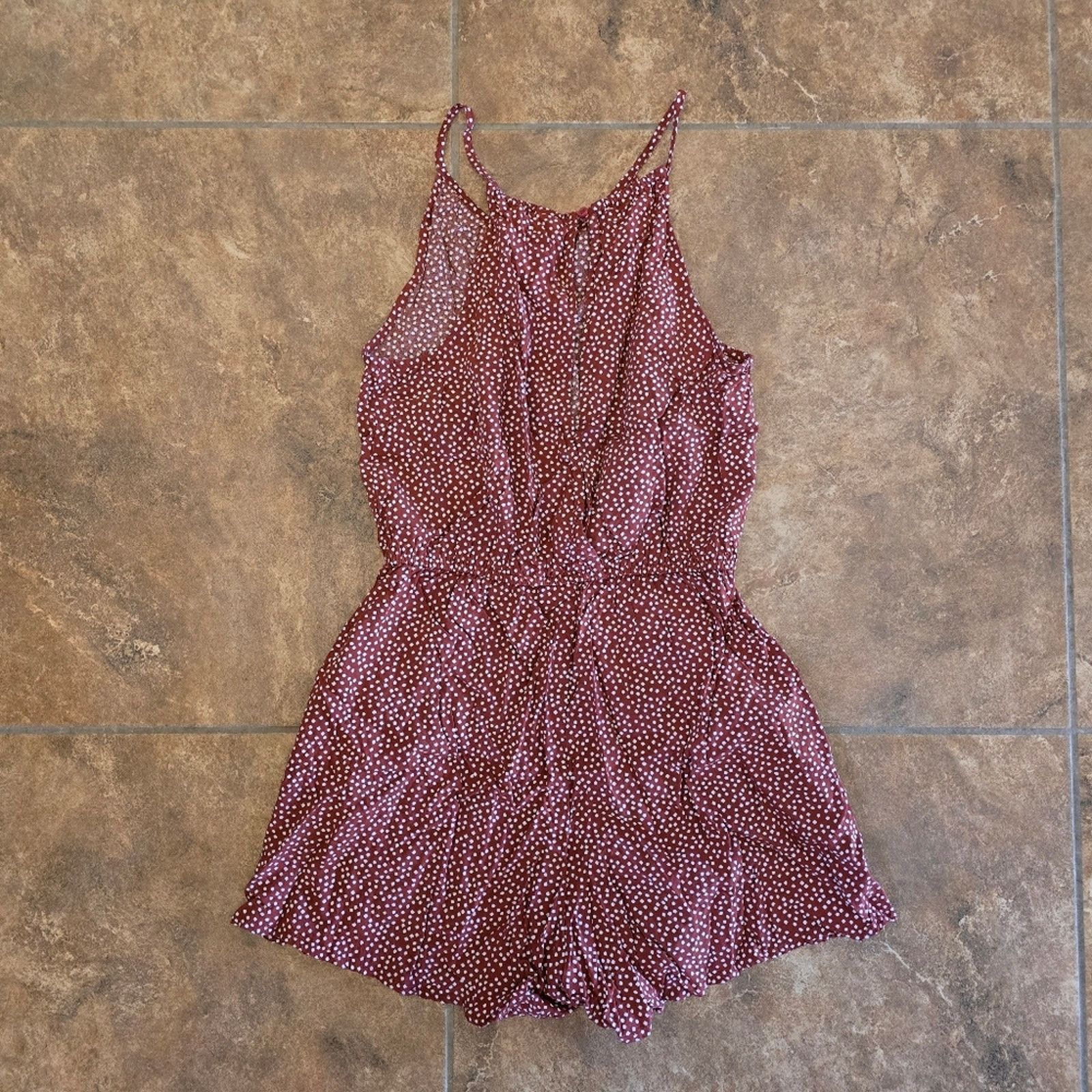Old Navy Red White Polka Dot | OLD NAVY | Romper Size 25" / US 0 / IT 36 - 2 Thumbnail