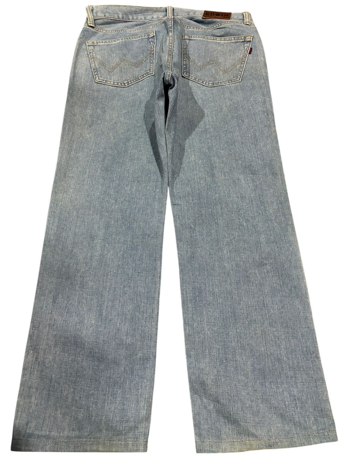 Edwin × Japanese Brand Vintage Y2k Edwin 403 Faded Stretch Straight Cut Jeans Size US 36 / EU 52 - 2 Thumbnail