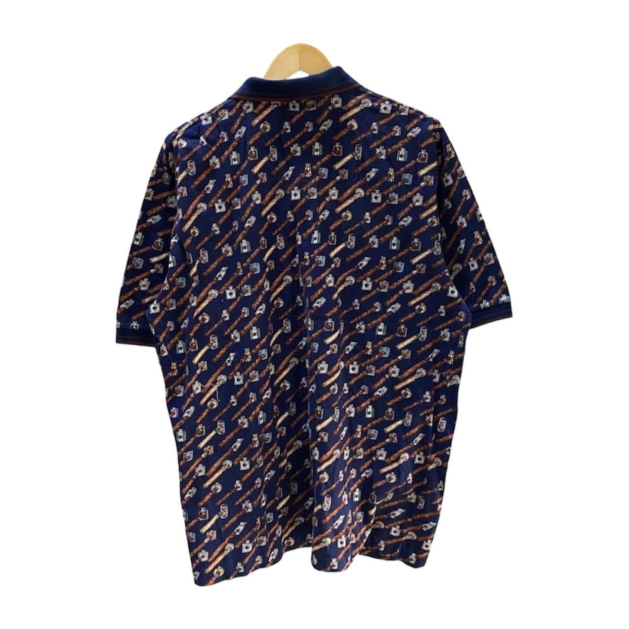 Nicole Miller Vintage 90s Nicole Miller Cigar & Liquor Novelty Print Polo Size US L / EU 52-54 / 3 - 2 Thumbnail