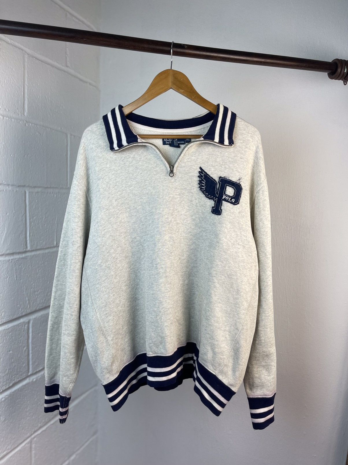 Vintage 90s Polo Ralph Lauren P Wing 1/4 Zipper | Depop
