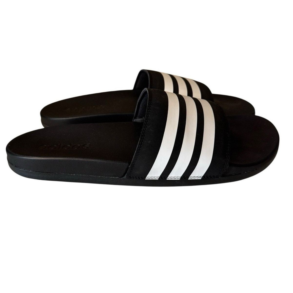 Adidas Adidas NEW Adilette Black & White Comfort Slides Sandals Size US 12 / EU 45 - 2 Thumbnail