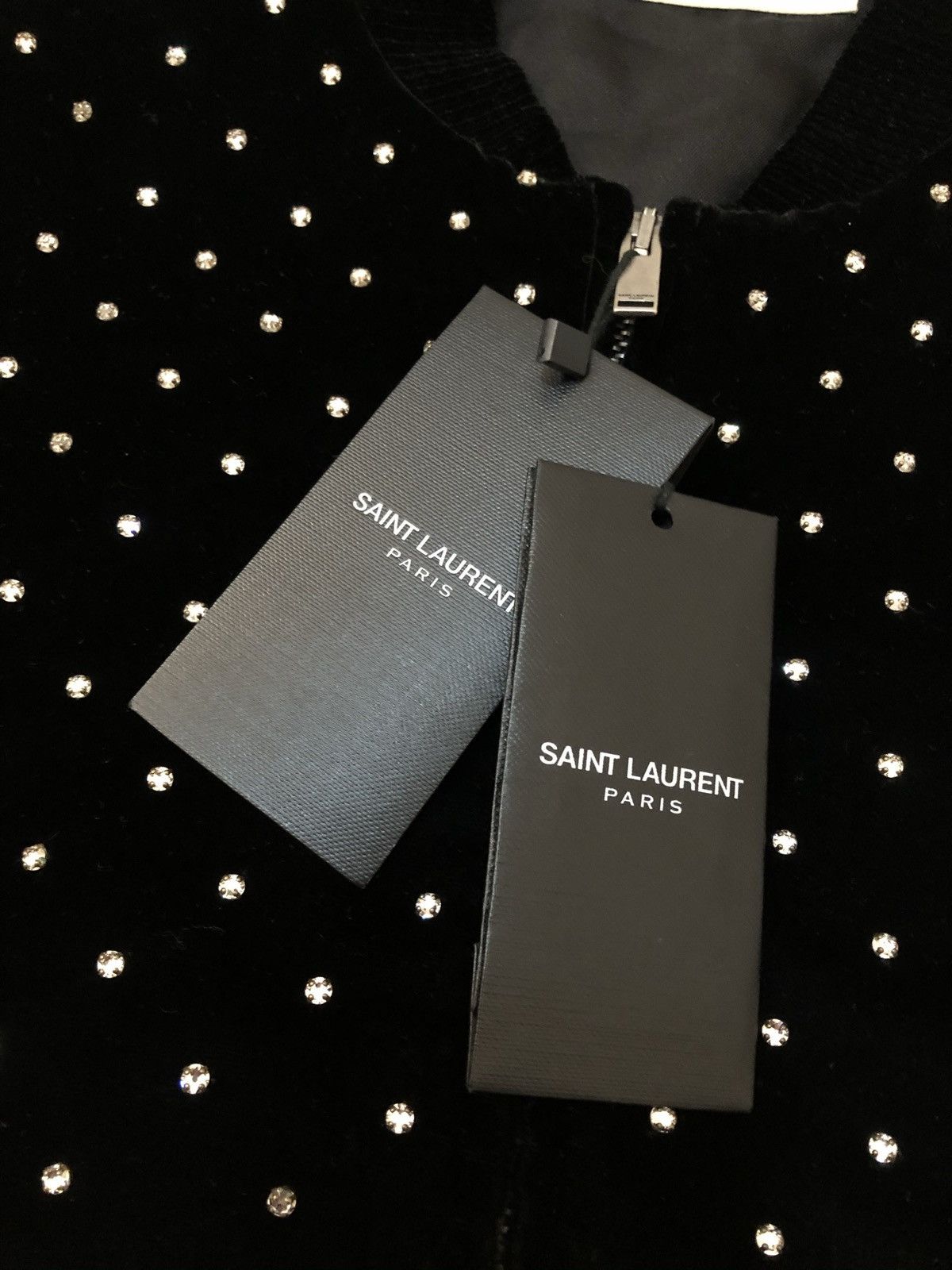 Saint Laurent Paris SAINT LAURENT CRYSTAL STUD JACKET Size US L / EU 52-54 / 3 - 4 Thumbnail