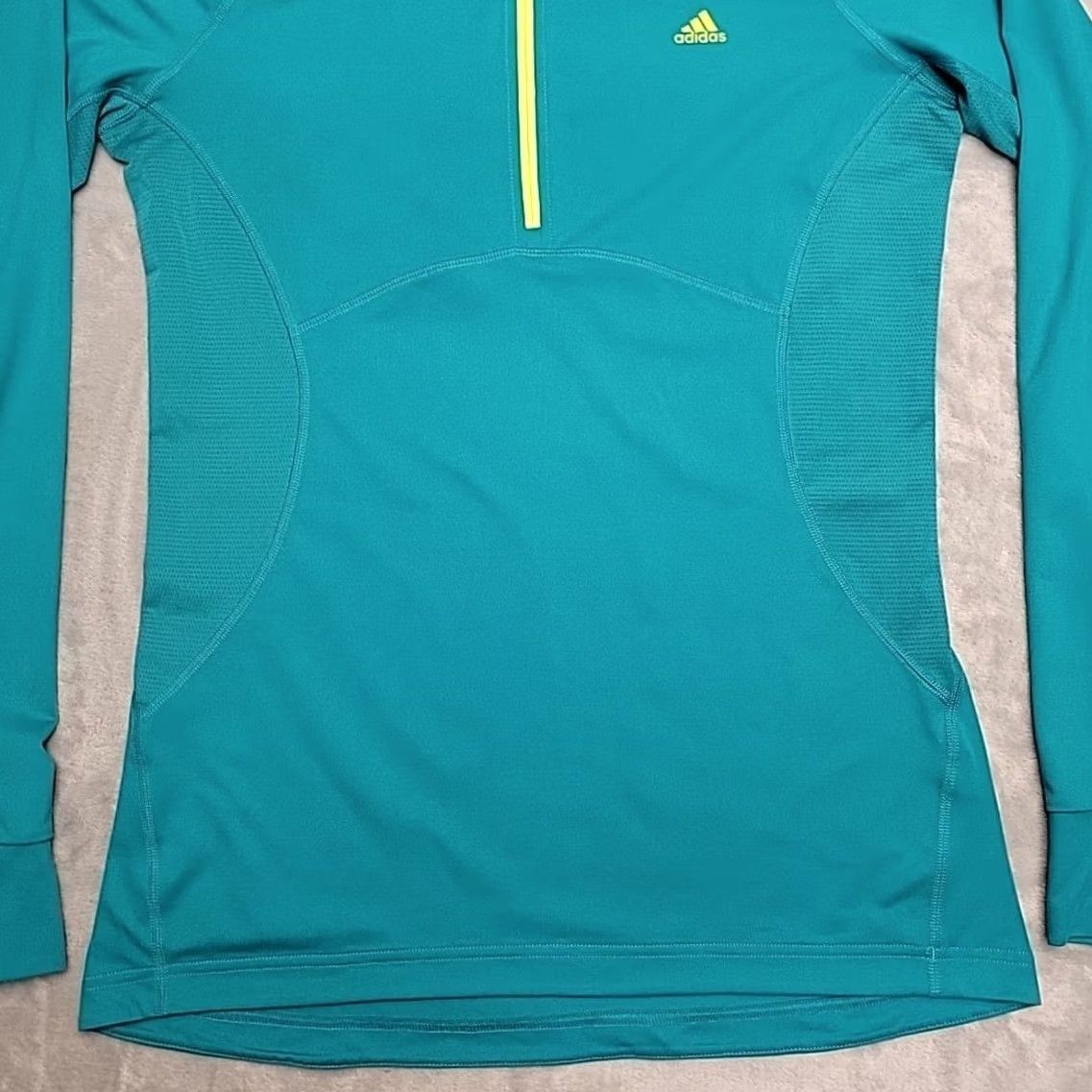 Adidas Adidas Pullover Quarter Zip Activewear Athleisure Climalite Teal Green M Women Size M / US 6-8 / IT 42-44 - 2 Thumbnail