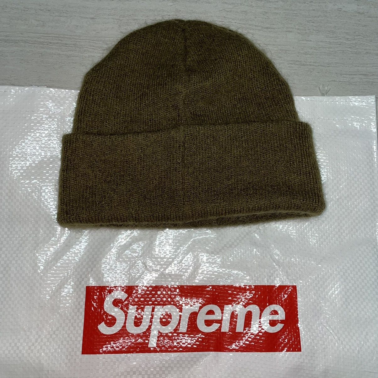 Supreme Supreme Mohair Beanie Mini Box Logo Army Green Size ONE SIZE - 3 Thumbnail