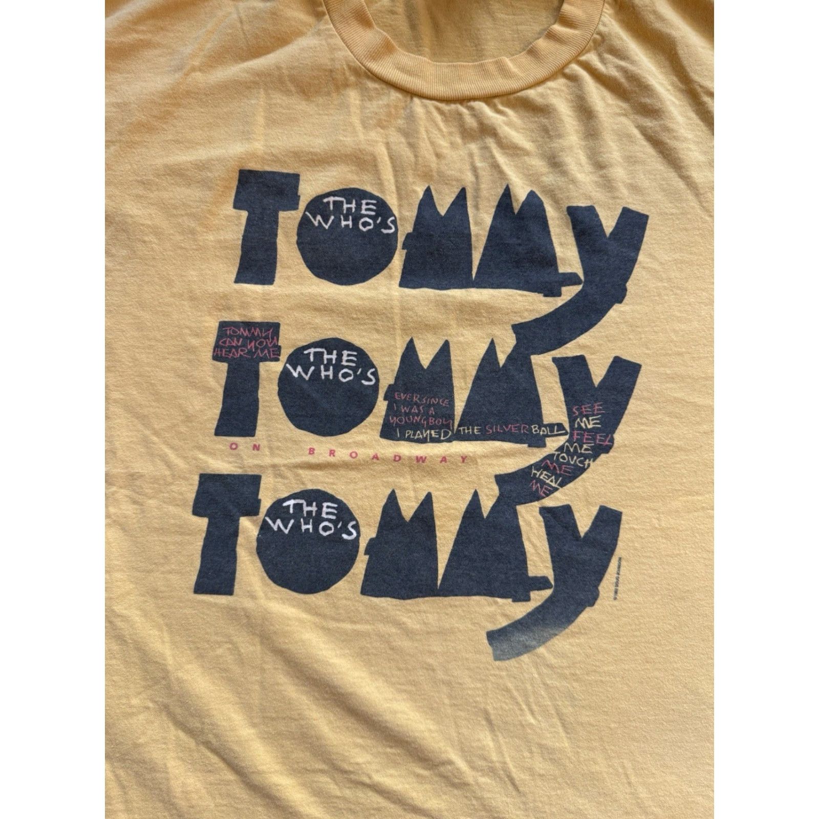 Vintage VINTAGE The Who’s Tommy On Broadway T Shirt XL Rock Band Musical Rock Opera Men's Yellow 1990s Size US XL / EU 56 / 4 - 2 Thumbnail