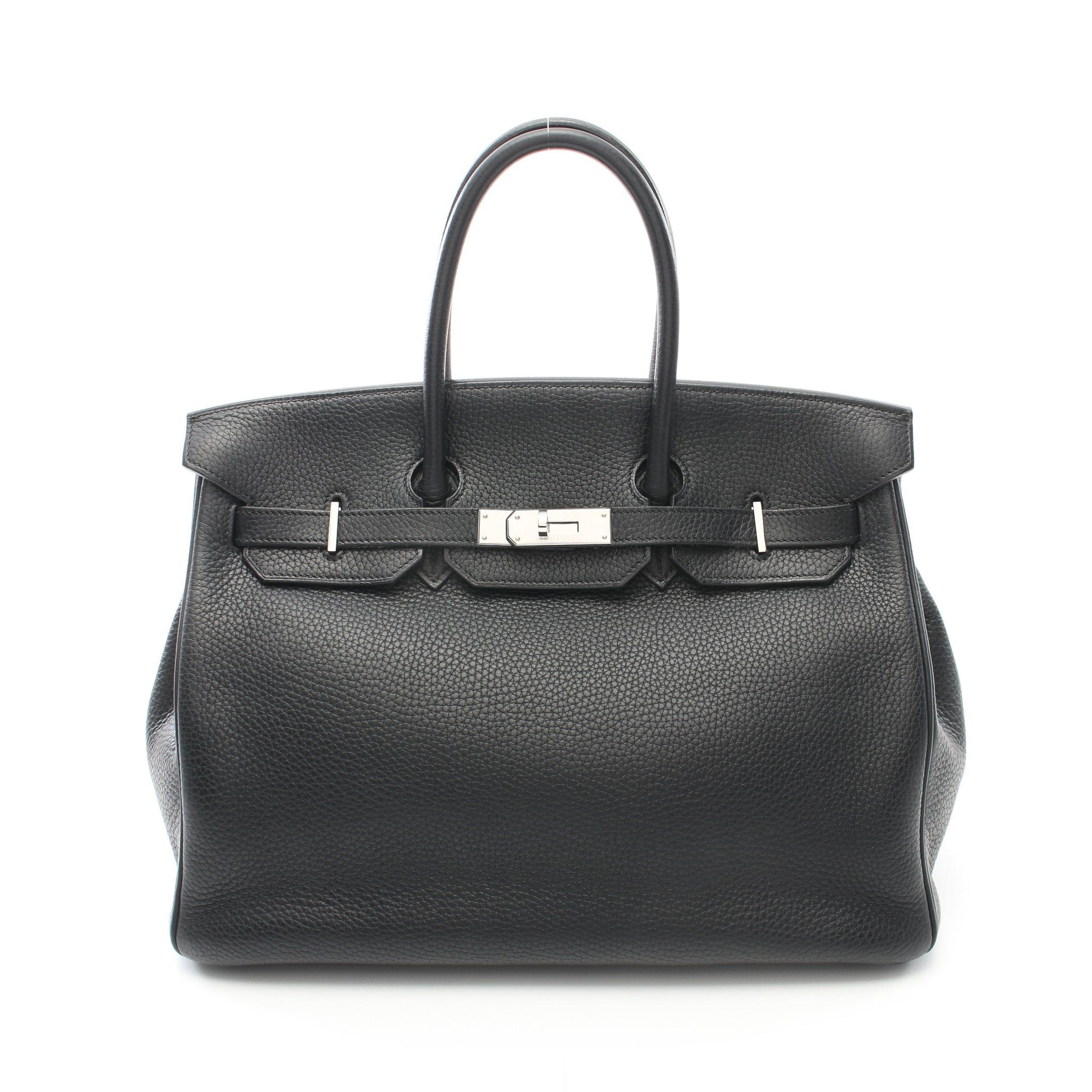 Hermes Hermes Birkin 35 Handbag Clemence Leather Black Silver Hardware □I Stamp (Manufactured Around 2005) Size ONE SIZE - 1 Thumbnail