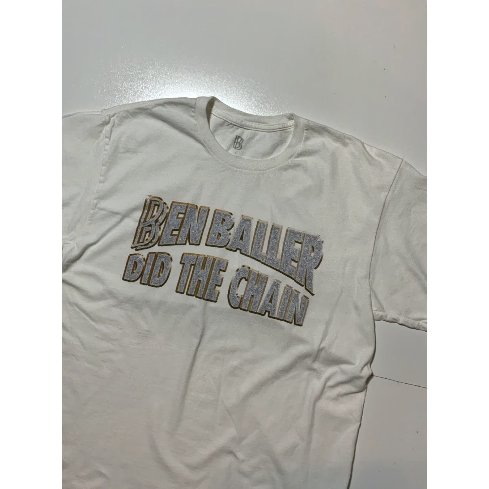 Vintage BB Ben Baller Did The Chain Jeweler Graphic White S/S Crewneck T-Shirt Sz. L Size US L / EU 52-54 / 3 - 4 Thumbnail