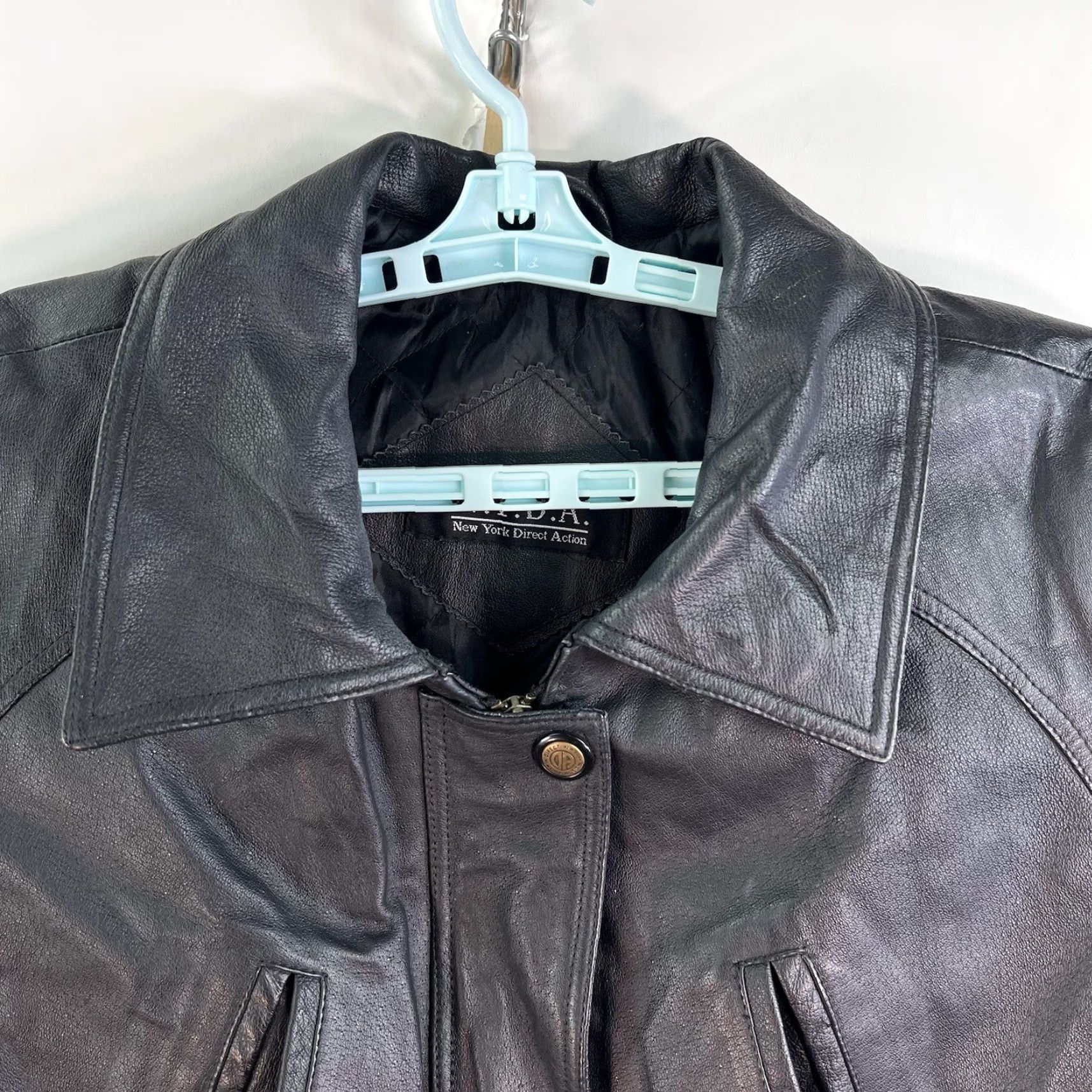 Sea New York VINTAGE New York 90s NY Direct Action Leather Jacket Womens L Black Size L / US 10 / IT 46 - 3 Thumbnail